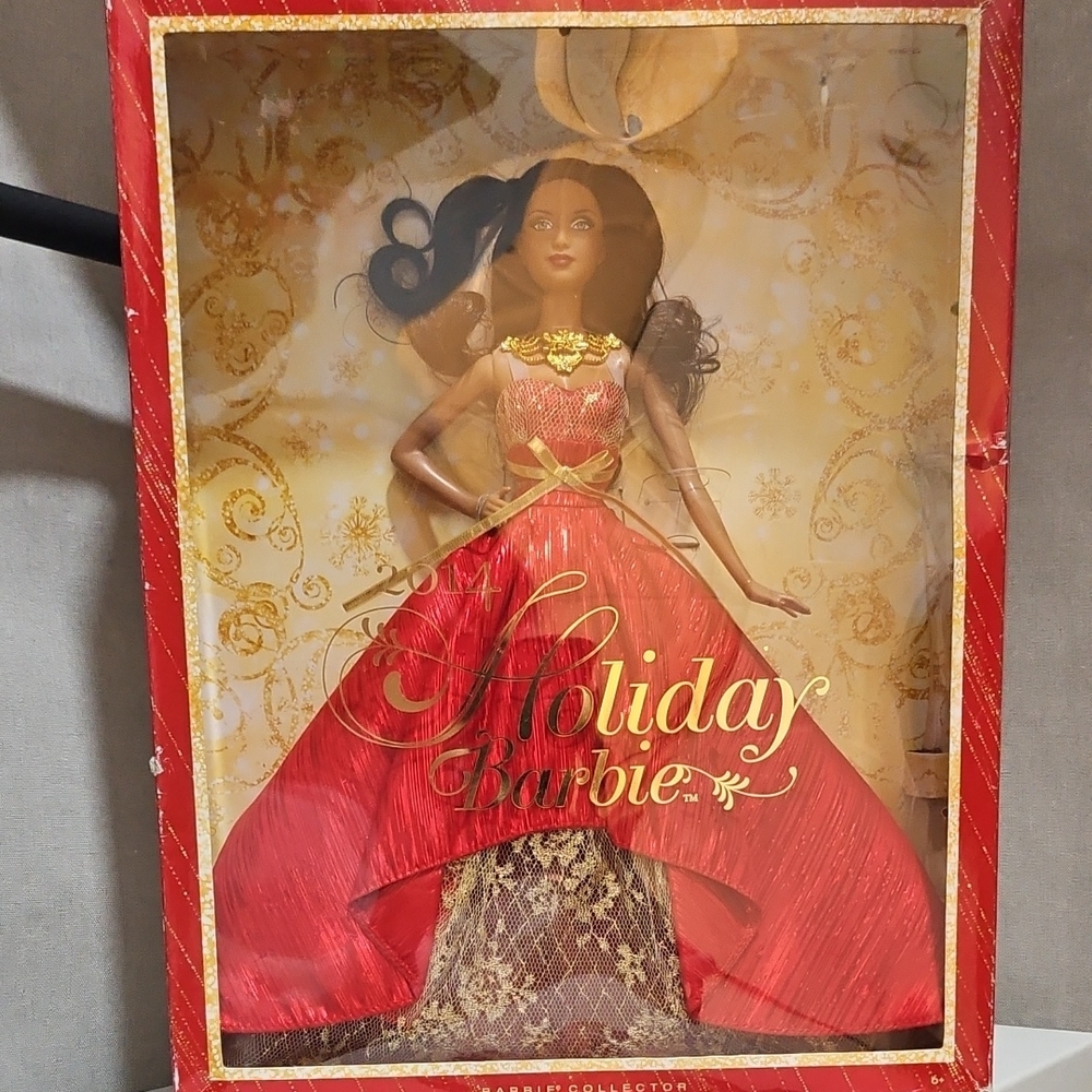 Barbie Holiday Doll in Red and Gold Gown